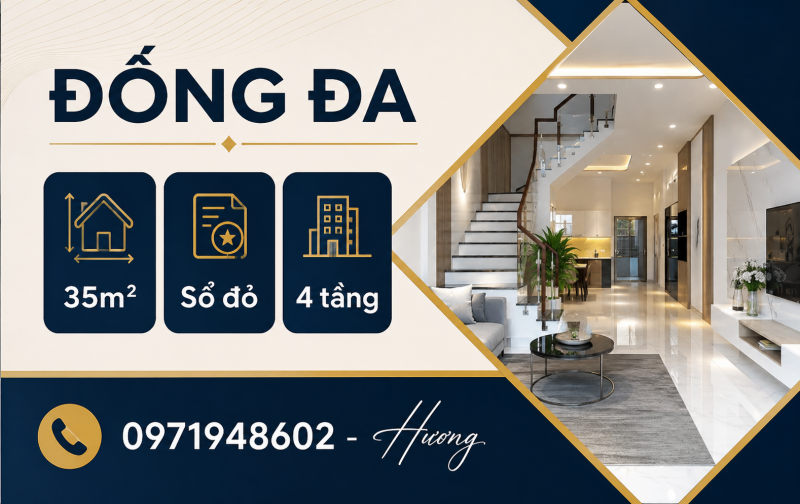 NHÀ Ở ĐỐNG ĐA CẦN BÁN 35M² + 4 TẦNG - XUNG QUANH THÔNG THOÁNG
